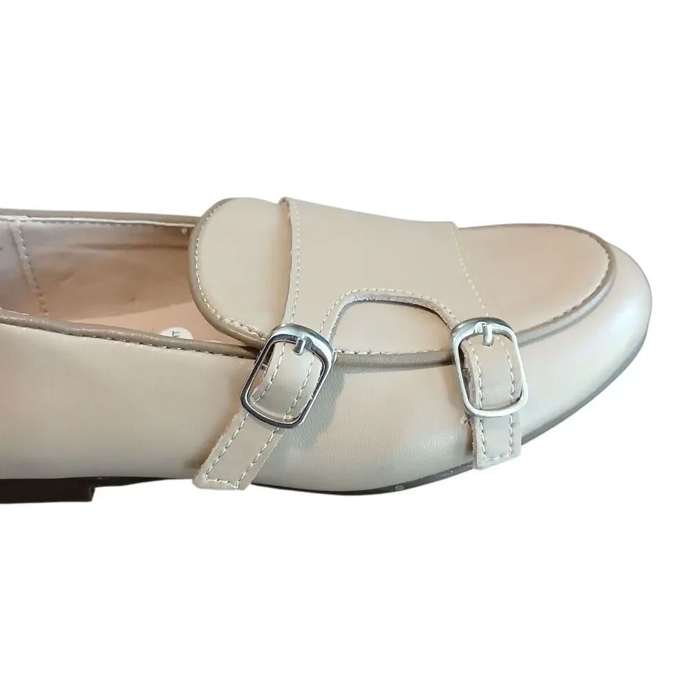 NEW Emerald Label Leather Double Buckle FLats Dress Shoe Size 11.5 Slip On